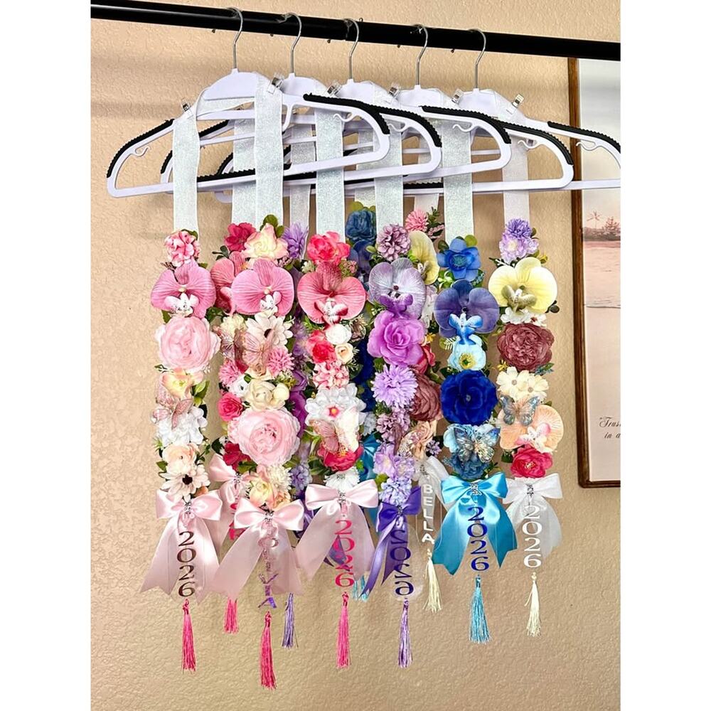 Custom Floral Graduation Lei Personalized Name Year